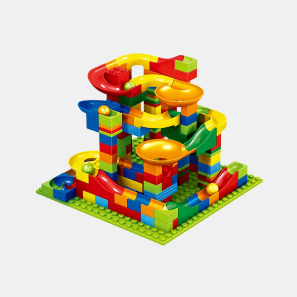 Circuit à Billes avec Blocs de Construction – Set de Course à Billes STEM pour Enfants Courses de billes en marbre Electro Paris