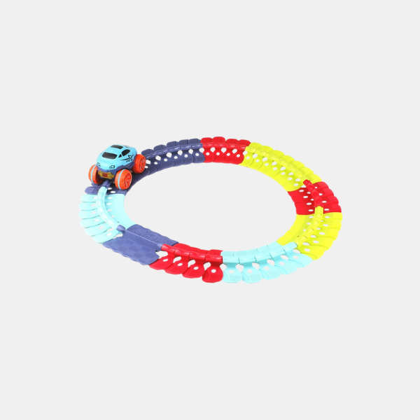 Circuit de Course Flexible à Construire pour Enfants – Jouet de Construction Créatif et Aventureux Jeu créatif Electro Paris Jeu de 138 pièces (3.3 mètres) + Jeu de 46 pièces