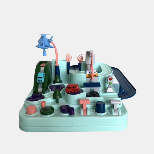 Circuit de Voitures Magnétique Évolutif – Jeu Montessori Interactif et Créatif Electro Paris Voiture 2 voitures