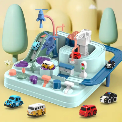 Circuit de Voitures Magnétique Évolutif – Jeu Montessori Interactif et Créatif Electro Paris