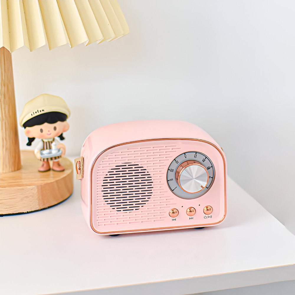 Haut-Parleur Bluetooth Rétro Classique – Système Audio Sans Fil Élégant au Style Radio Vintage Radio Electro Paris
