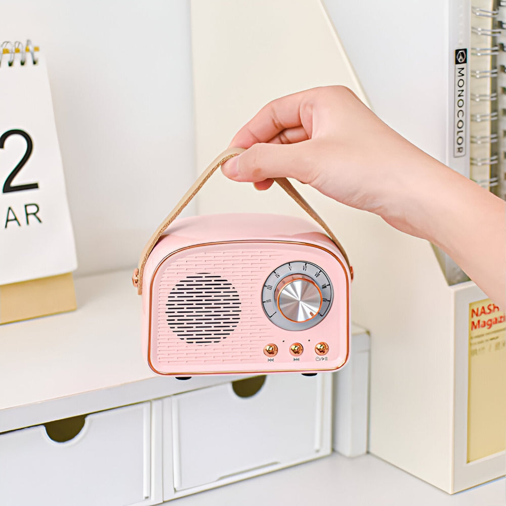 Haut-Parleur Bluetooth Rétro Classique – Système Audio Sans Fil Élégant au Style Radio Vintage Radio Electro Paris