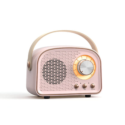 Haut-Parleur Bluetooth Rétro Classique – Système Audio Sans Fil Élégant au Style Radio Vintage Radio Electro Paris Rosa
