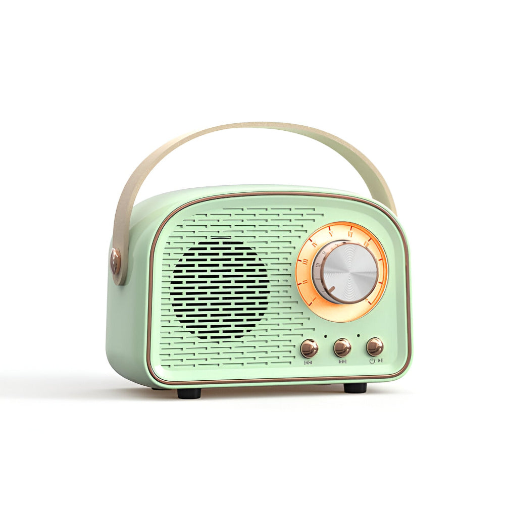 Haut-Parleur Bluetooth Rétro Classique – Système Audio Sans Fil Élégant au Style Radio Vintage Radio Electro Paris Vert