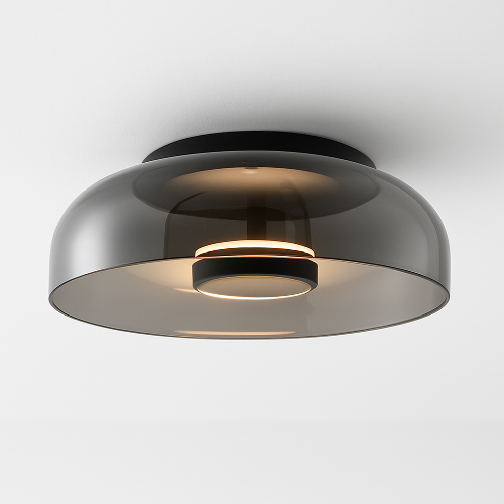 Plafonnier LED Moderne Avec Abat-Jour En Verre Pour Une Lumière Élégante Et Confortable Ceiling Light Electro Paris Bernstein Blanc froid