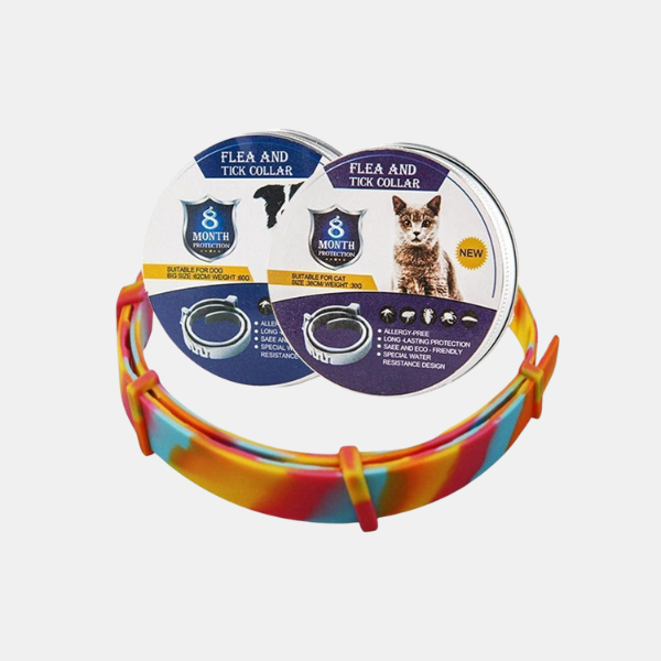 Collier Anti-Puces et Tiques 8 Mois pour Chiens & Chats – Collier Répulsif Étanche et Réglable Contrôle des puces et des tiques Electro Paris Orange Chiens (62 cm)