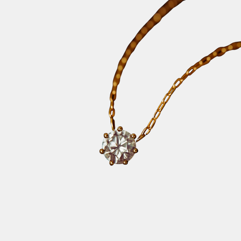 Collier Élégant en Argent Sterling avec Pendentif en Zirkonia Jewelry Necklace Round Electro Paris