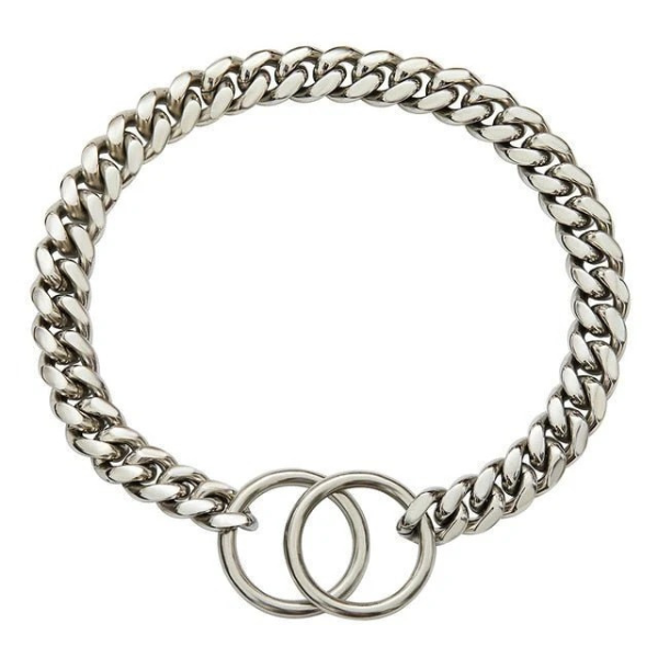 Collier pour Chien en Chaîne d’Acier Inoxydable Electro Paris Argent 28 pouces (71 cm)