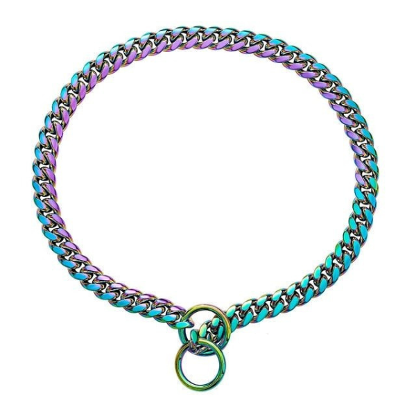 Collier pour Chien en Chaîne d’Acier Inoxydable Electro Paris Multicolore 28 pouces (71 cm)
