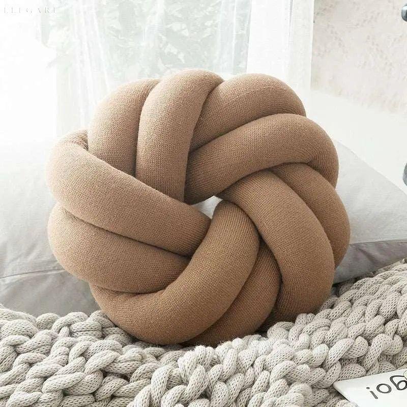 Coussin Nœud Décoratif En Coton Pour Intérieurs Modernes Et Confort Accru Pillow Electro Paris Marron