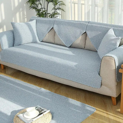 Housse De Canapé Anti-Griffes Luxueuse Et Confortable Pour Protection Et Bien-Être Du Mobilier Sofa Cover Electro Paris Bleu 27x27