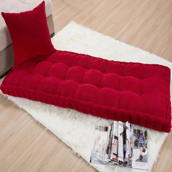 Coussin Confort Velours – Style Contemporain Floor Cushions Electro Paris Rouge Coussin 40x40cm