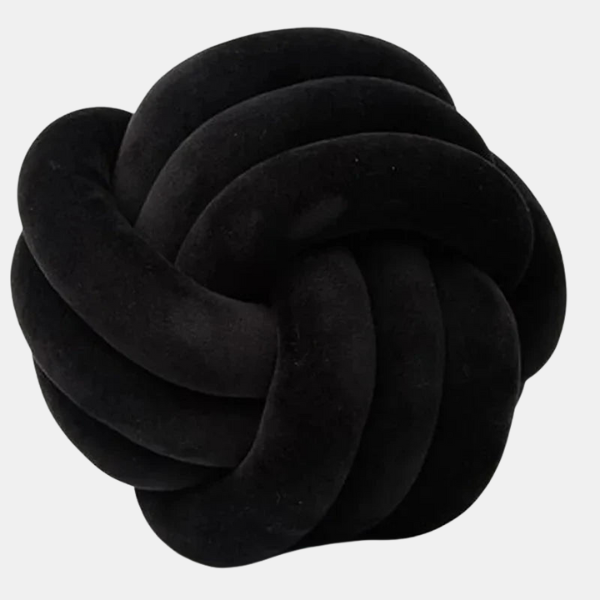 Coussin Confort et Style – Effet Suède Noué Decorative Cushions Electro Paris Nœud Noir 22cm