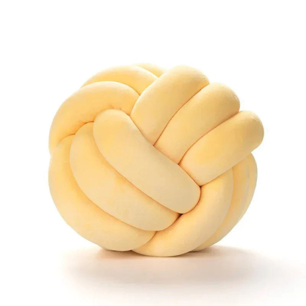 Coussin Confort et Style – Effet Suède Noué Decorative Cushions Electro Paris Nœud Jaune 22cm