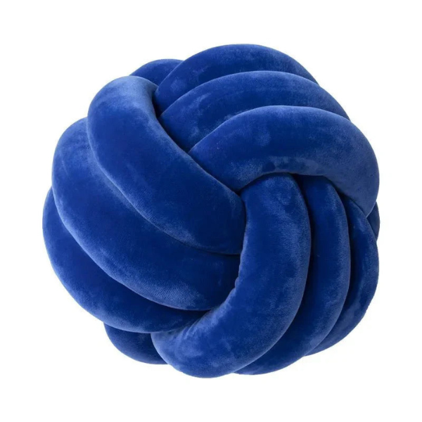 Coussin Confort et Style – Effet Suède Noué Decorative Cushions Electro Paris Nœud Bleu Royal 22cm