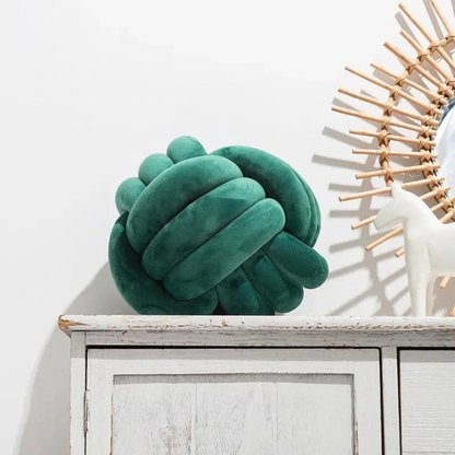 Coussin Confort et Style – Effet Suède Noué Decorative Cushions Electro Paris Nœud Vert Foncé 22cm
