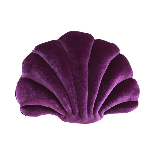 Coussin Décoratif en Velours Forme Coquille