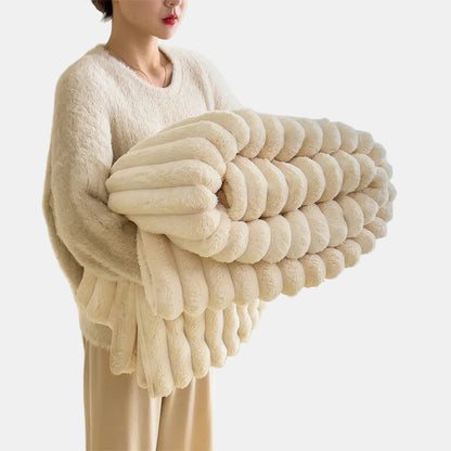 Couverture Douillette Élégante Pour Soirées Confortables Et Chic Couverture de luxe Electro Paris Crème 120x200 cm