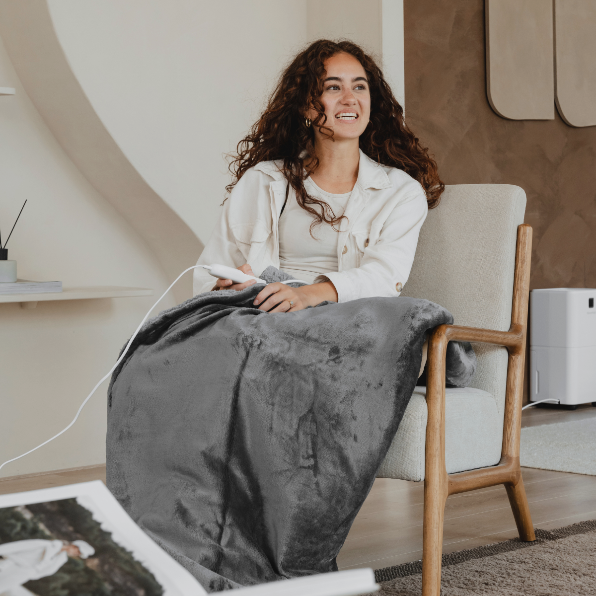 Couverture Chauffante en Polaire Douce – Grand Plaid Chauffant avec Minuterie et Protection Surchauffe Couvertures Électriques Electro Paris