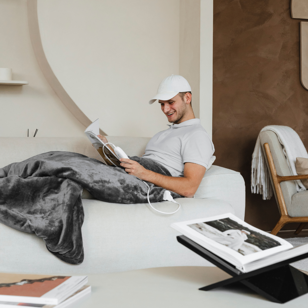 Couverture Chauffante en Polaire Douce – Grand Plaid Chauffant avec Minuterie et Protection Surchauffe Couvertures Électriques Electro Paris