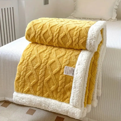 Couverture Polaire Sherpa Réversible Toutes Saisons – Plaid Doux et Confortable pour Lit ou Canapé Couvertures en polaire Electro Paris Lever de soleil doré 100x150cm