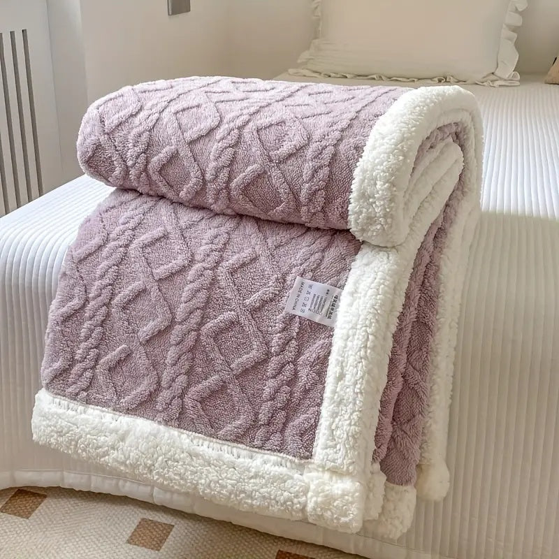 Couverture Polaire Sherpa Réversible Toutes Saisons – Plaid Doux et Confortable pour Lit ou Canapé Couvertures en polaire Electro Paris Passion Violet 100x150cm