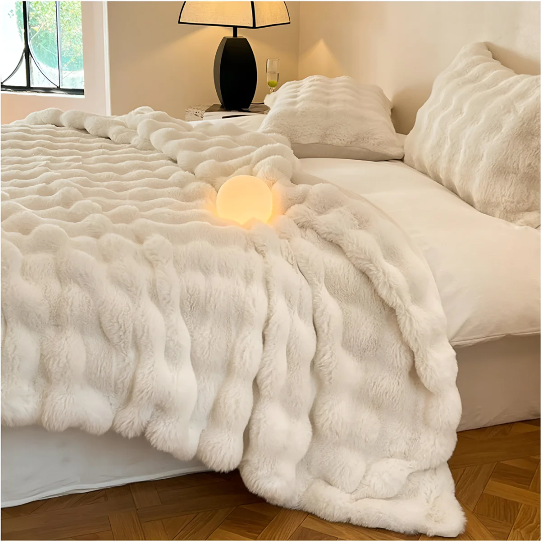 Couverture Polaire Sherpa Ultra-Douce – Plaid Réversible en Peluche pour Canapé et Lit Couvertures en polaire Electro Paris Blanc 100x160cm