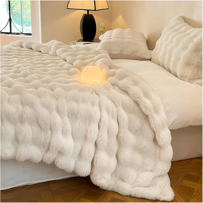 Couverture Polaire Sherpa Ultra-Douce – Plaid Réversible en Peluche pour Canapé et Lit Couvertures en polaire Electro Paris Blanc 100x160cm