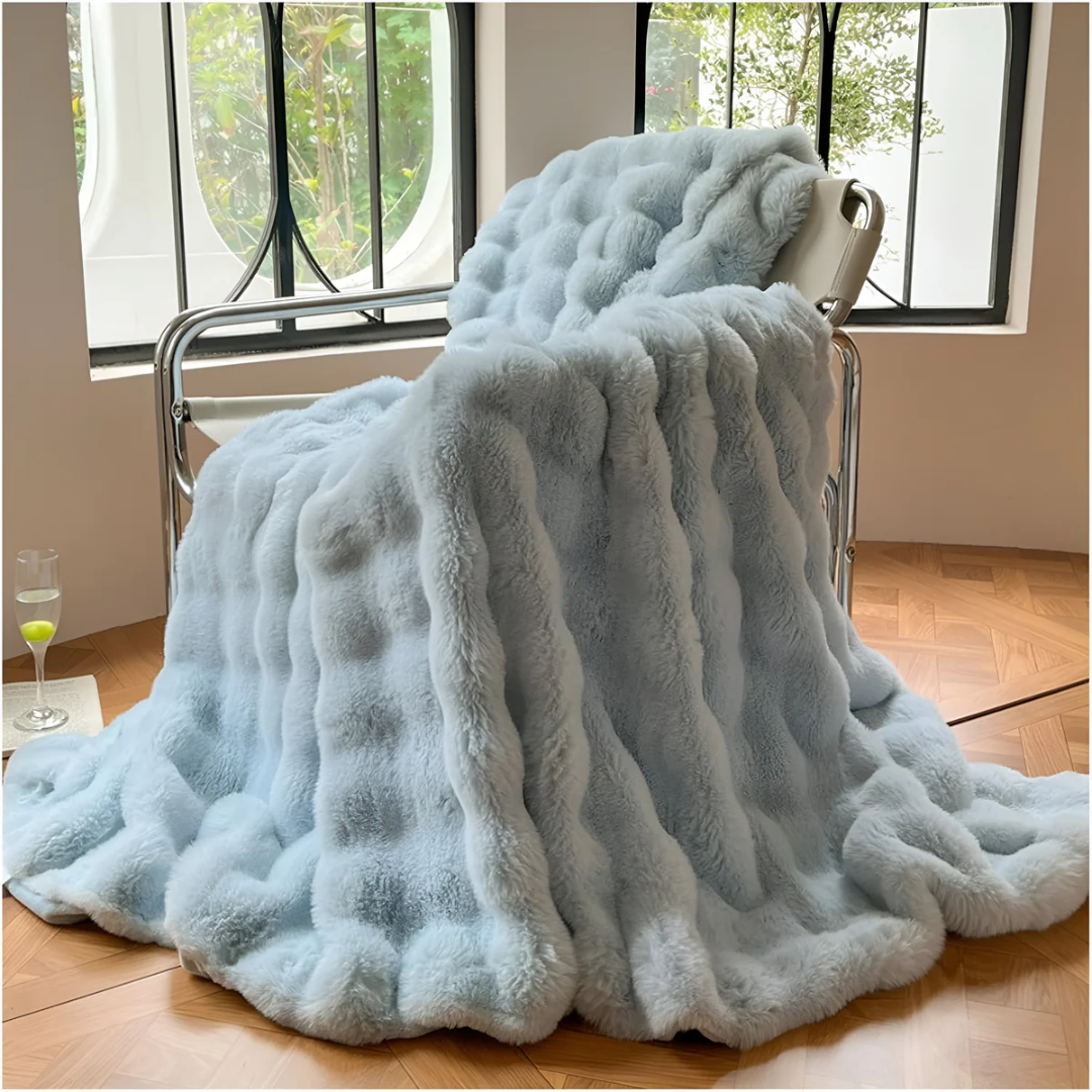 Couverture Polaire Sherpa Ultra-Douce – Plaid Réversible en Peluche pour Canapé et Lit Couvertures en polaire Electro Paris Bleu marine 100x160cm