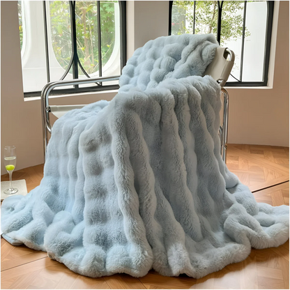 Couverture Polaire Sherpa Ultra-Douce – Plaid Réversible en Peluche pour Canapé et Lit Couvertures en polaire Electro Paris Bleu marine 100x160cm