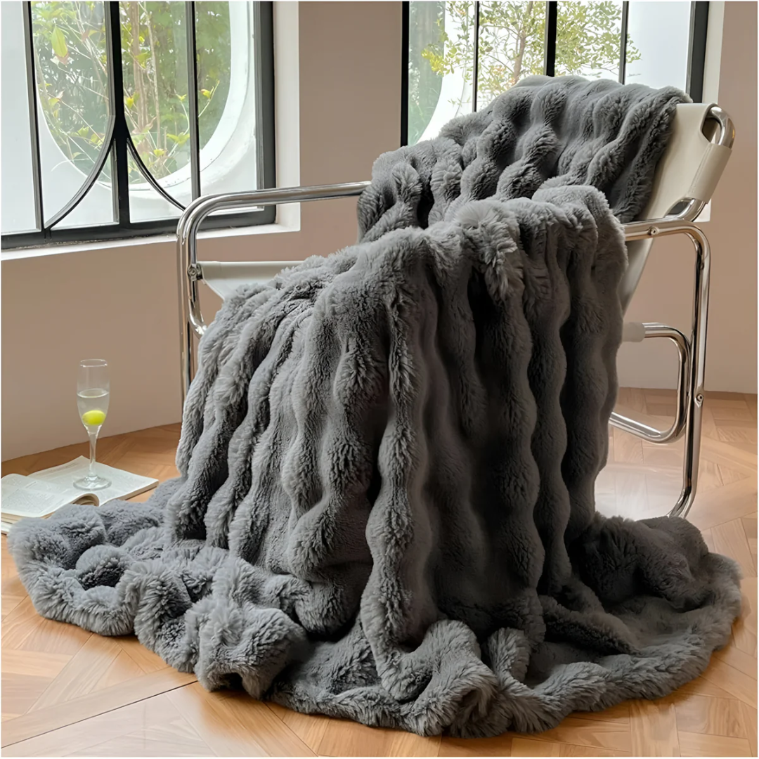 Couverture Polaire Sherpa Ultra-Douce – Plaid Réversible en Peluche pour Canapé et Lit Couvertures en polaire Electro Paris Gris foncé 100x160cm