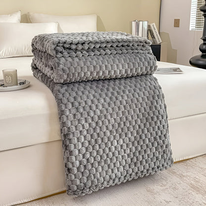 Plaid Réversible Moelleux – Couverture Ultra-Douce en Polaire Sherpa pour Canapé et Lit Linge de lit Electro Paris Gris 70x100 cm (27x39 pouces)