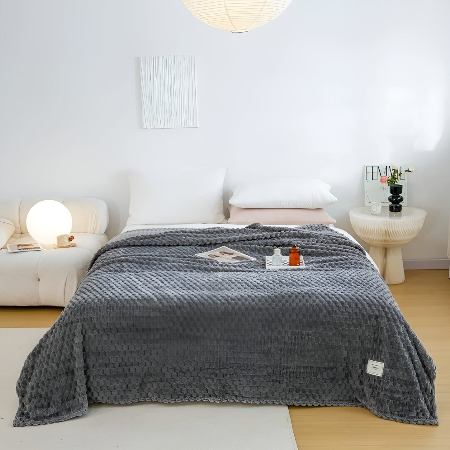 Plaid Réversible Moelleux – Couverture Ultra-Douce en Polaire Sherpa pour Canapé et Lit Linge de lit Electro Paris