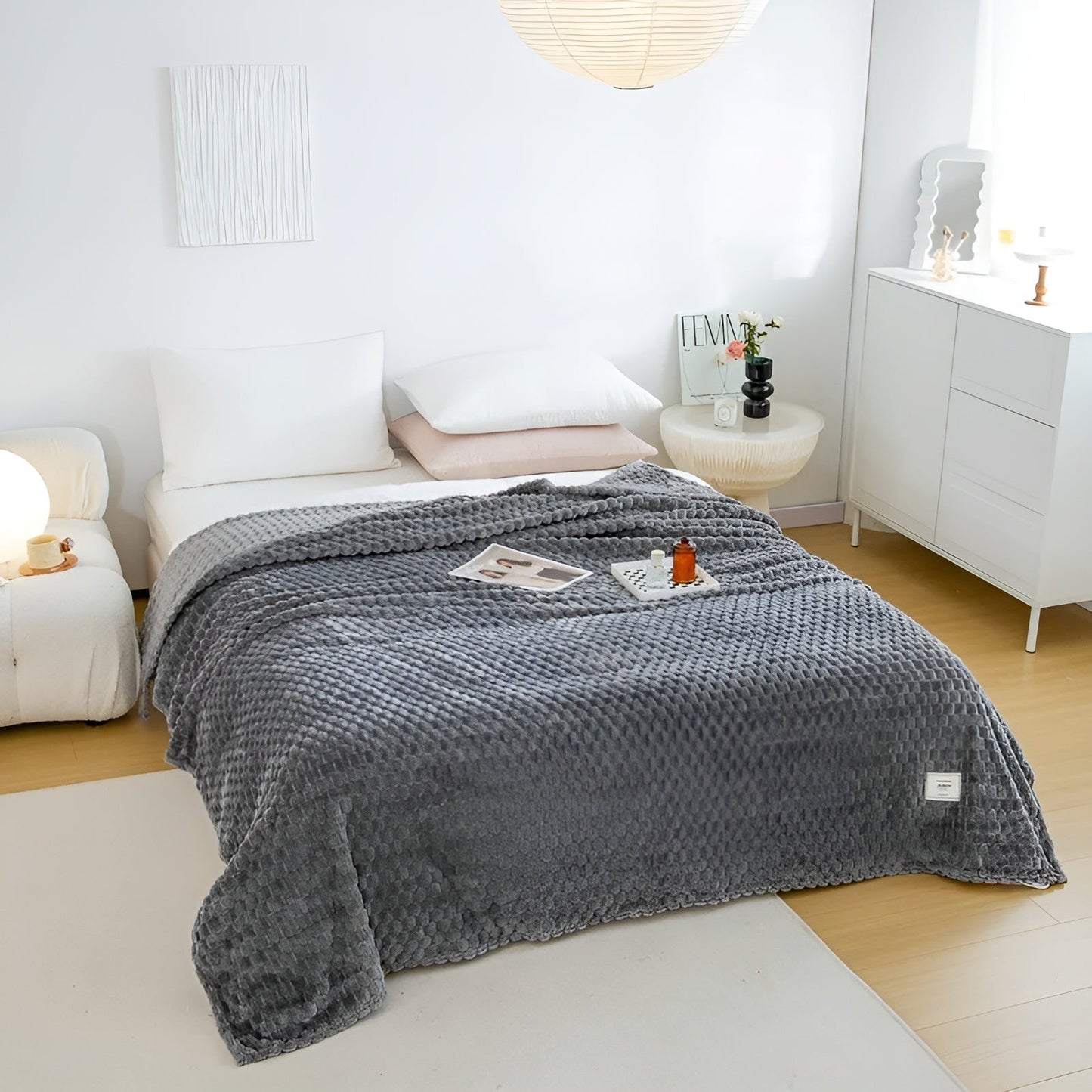 Plaid Réversible Moelleux – Couverture Ultra-Douce en Polaire Sherpa pour Canapé et Lit Linge de lit Electro Paris
