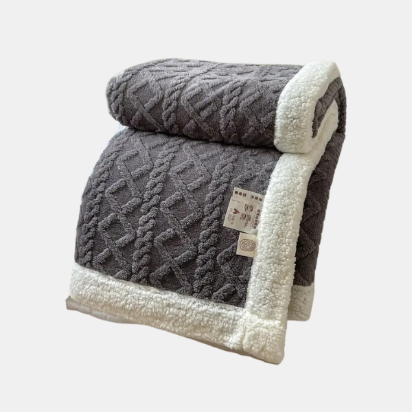 Couverture Polaire Sherpa Réversible Toutes Saisons – Plaid Doux et Confortable pour Lit ou Canapé Couvertures en polaire Electro Paris Anthracite 100x150cm