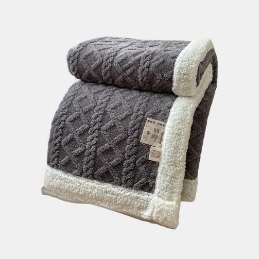 Couverture Polaire Sherpa Réversible Toutes Saisons – Plaid Doux et Confortable pour Lit ou Canapé Couvertures en polaire Electro Paris Anthracite 100x150cm