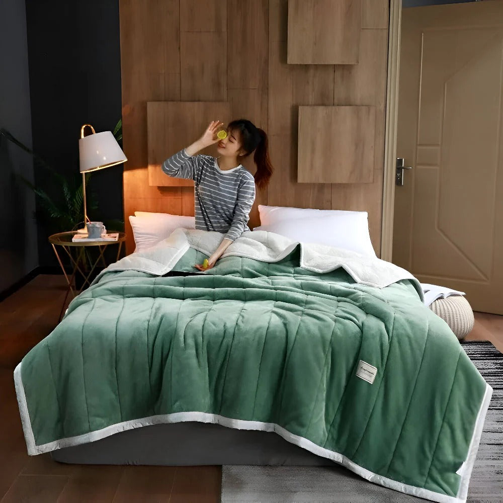 Housse Moelleuse pour Couverture Lestée – Couette Zippée en Sherpa Polaire Literie Electro Paris