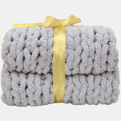 Couverture Tricotée à la Main – Douce et Élégante pour Salon ou Chambre Literie Electro Paris 60x80cm Gris clair