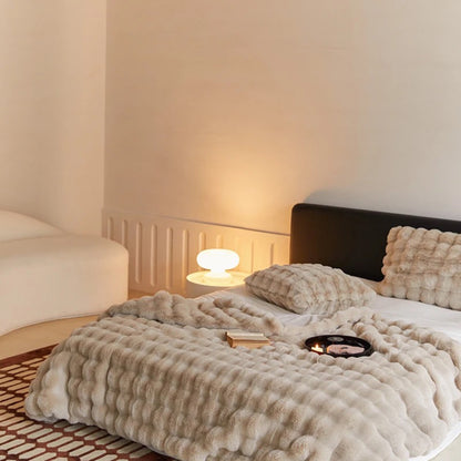 Couverture Douce en Grosse Maille – Plaid Fait Main en Chenille pour Lit ou Canapé Linge de lit Electro Paris