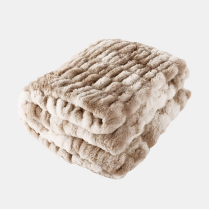 Couverture en Fausse Fourrure de Lapin pour Lit – Plaid Doux et Luxueux en Peluche Équipement de camping et de randonnée Electro Paris Chameau 100x160cm