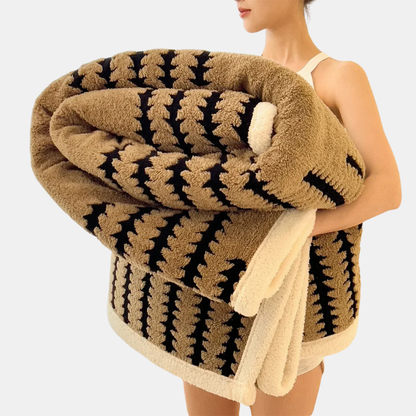 Couverture en Flanelle et Fleece Sherpa Ultra Doux – Confort Double Face Blanket Electro Paris Jeté 100 x 150cm / 39.4" × 59.1" Kaki