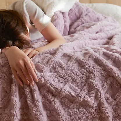 Couverture Épaisse en Laine d'Agneau pour l'Hiver – Plaid Polaire Double Face pour Lit Literie Electro Paris