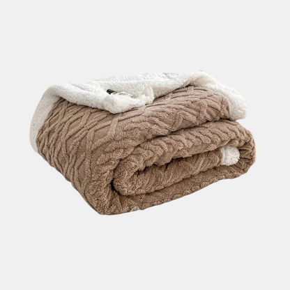 Couverture Épaisse en Laine d'Agneau pour l'Hiver – Plaid Polaire Double Face pour Lit Literie Electro Paris Marron foncé 70x100cm
