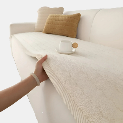 Couverture en Polaire pour Canapé – Douce, Chaude et Antidérapante, Facile d’Entretien Pokrowce na sofy Electro Paris 70x150cm Crème Blanc