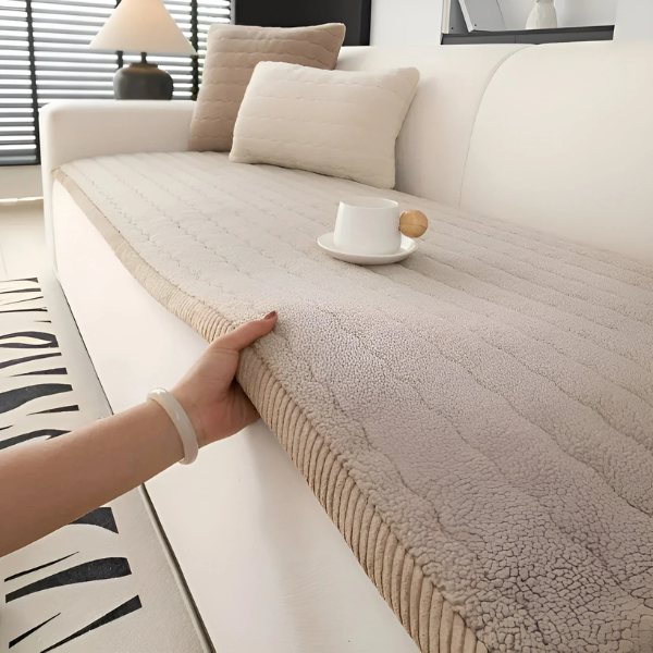 Couverture en Polaire pour Canapé – Douce, Chaude et Antidérapante, Facile d’Entretien Pokrowce na sofy Electro Paris 70x150cm Café