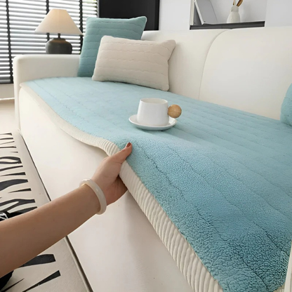 Couverture en Polaire pour Canapé – Douce, Chaude et Antidérapante, Facile d’Entretien Pokrowce na sofy Electro Paris 70x150cm Bleu clair