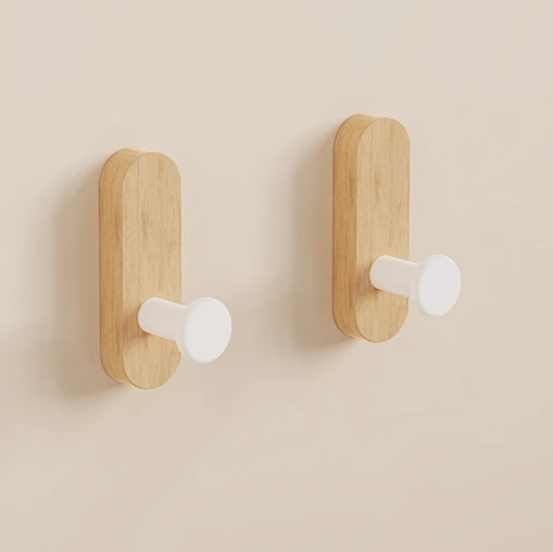 Crochets Muraux Auto-Adhésifs en Noyer – Design Scandinave pour Maison Crochets muraux Electro Paris