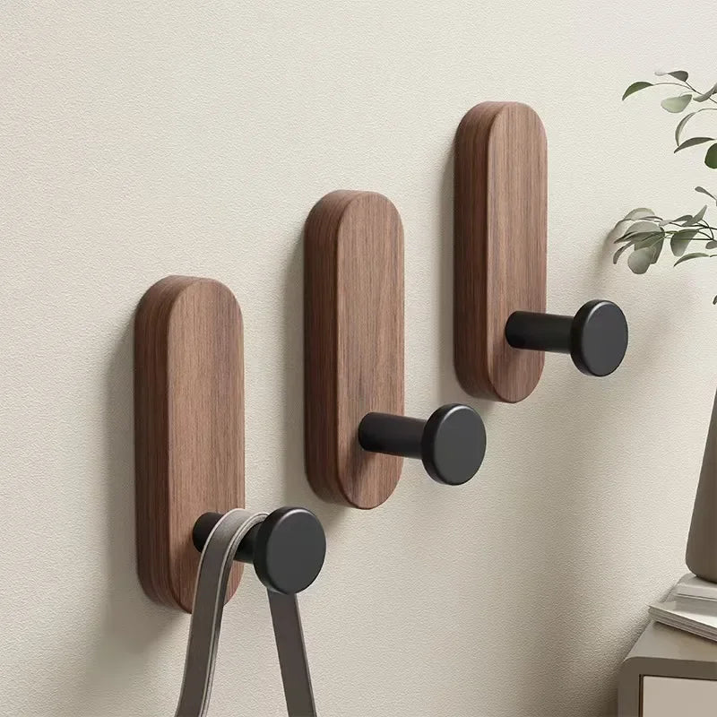 Crochets Muraux Auto-Adhésifs en Noyer – Design Scandinave pour Maison Crochets muraux Electro Paris