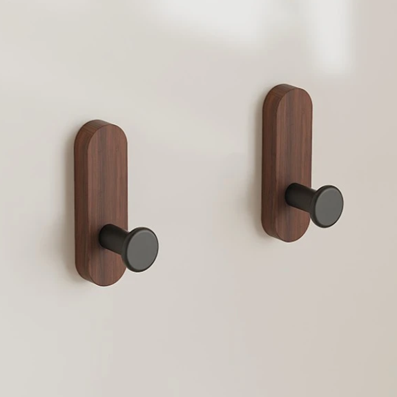 Crochets Muraux Auto-Adhésifs en Noyer – Design Scandinave pour Maison Crochets muraux Electro Paris Noir 2 Pièces
