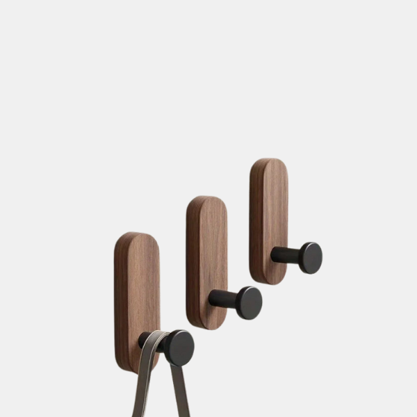 Crochets Muraux Auto-Adhésifs en Noyer – Design Scandinave pour Maison Crochets muraux Electro Paris